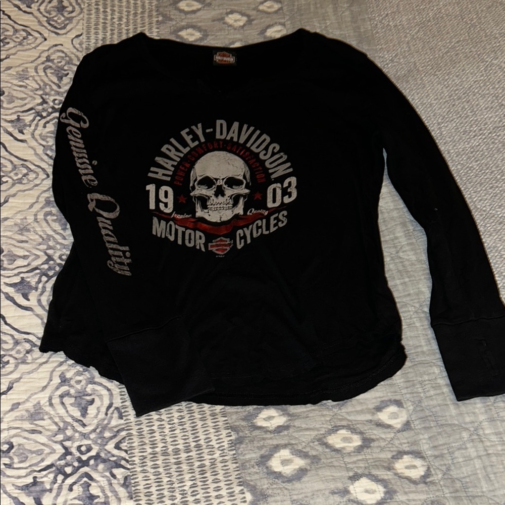 Harley-Davidson Black Graphic Long Sleeve Tee